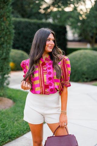 Plum Party Printed Top - Instyle Boutique