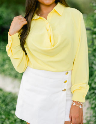You Have My Attention Yellow Draped Top ~FINAL SALE~