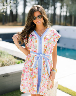 For The Girls Cream Floral Dress - Instyle Boutique