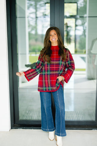 Cozy in Tartan Sweater - Instyle Boutique