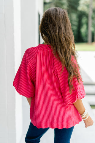 Seeing Stripes Fuchsia Top