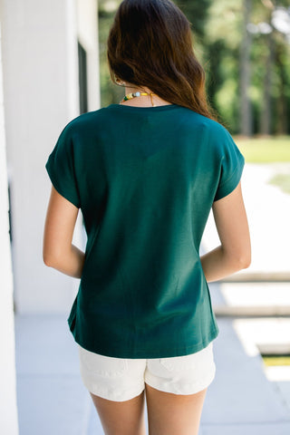 Hunter Green Tie Top - Instyle Boutique
