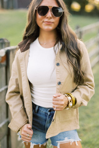 Khaki Corduroy Twill Jacket