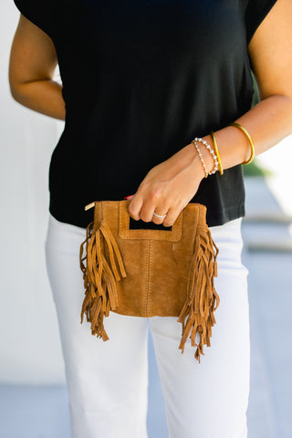 Lilly Fringe Cognac Bag