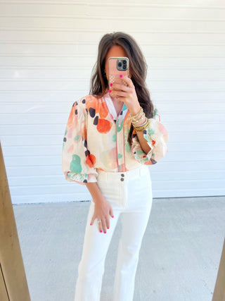 Call Me Later Coral Printed Top - Instyle Boutique