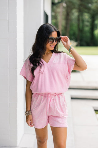 Washed Petal Pink Short Set - Instyle Boutique