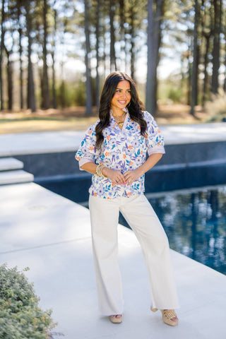 Let's Talk Lavender Mix Top - Instyle Boutique