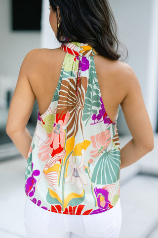 Painted Paradise Halter Top - Instyle Boutique