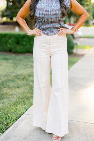 The Ecru Moment Flares - Instyle Boutique