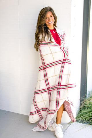 Get Cozy Christmas Plaid Blanket - Instyle Boutique