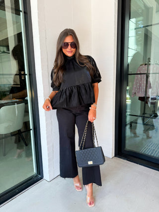 The Noir Edit Puff Sleeve Top
