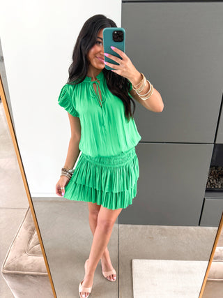 Meadow Pleated Mini Dress - Instyle Boutique