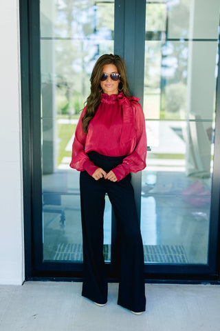 Be Sweet Burgundy Blouse - Instyle Boutique