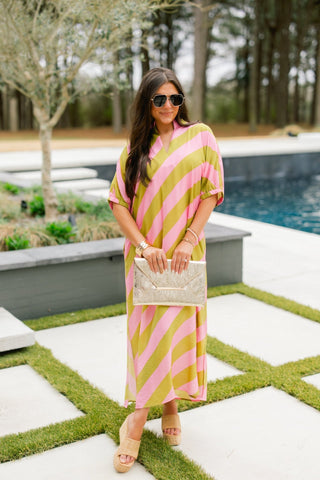 Kiwi Pink Striped Dress - Instyle Boutique