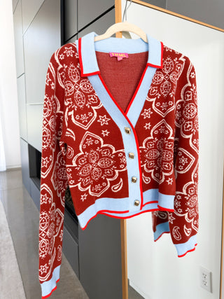 Blair Burnt Orange Printed Sweater
