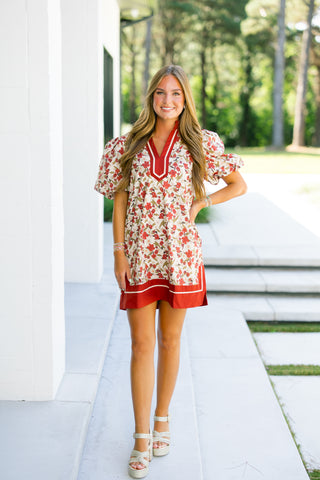 Everly Ecru Printed Dress