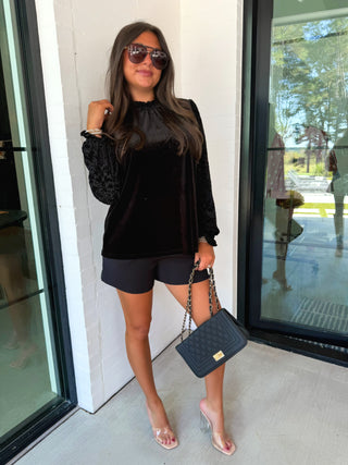 Crazy For You Black Velvet Top