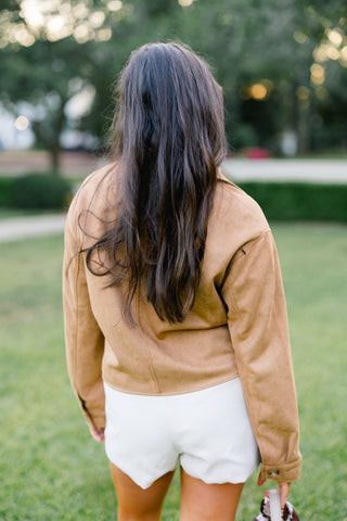 The Sarah Suede Cropped Jacket - Instyle Boutique