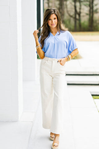 Business Babe Blue Top - Instyle Boutique