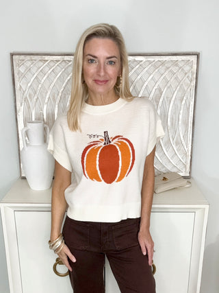 Hey Pumpkin Cream Sweater Top - Instyle Boutique