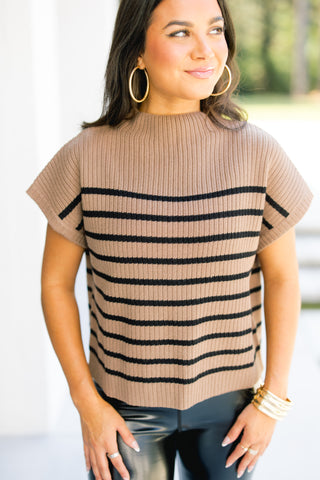 Maren Mocha Mock Neck Top
