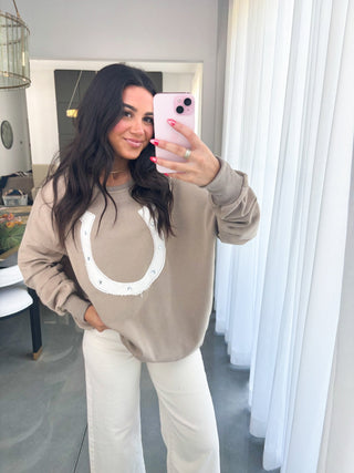 Snow Washed Horseshoe Pullover - Instyle Boutique