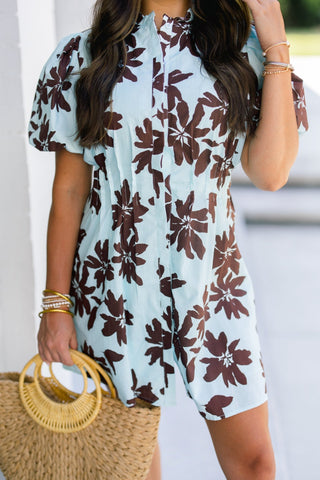 Cocoa Blue Blossom Dress - Instyle Boutique