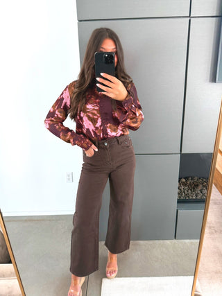 Plum Pretty Satin Top - Instyle Boutique