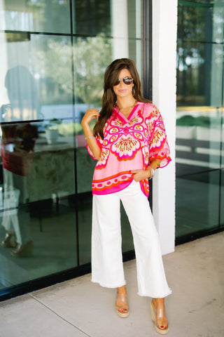 Heartbreaker Pink Printed Top - Instyle Boutique