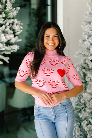 Pink Candy Cane Lane Sweater