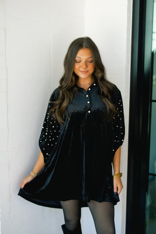 Velvet & Pearl Black Tunic - Instyle Boutique
