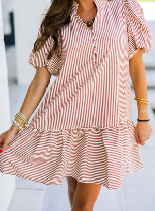 Tuscan Stripe Mini Dress - Instyle Boutique