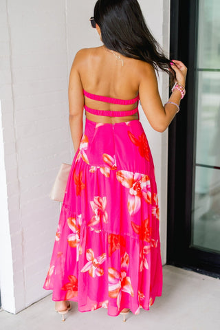 Hibiscus Horizon Midi Dress - Instyle Boutique