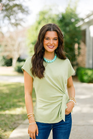 Matcha Please Tie Top - Instyle Boutique