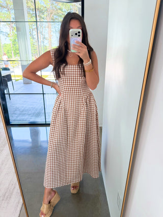 Uptown Plaid Midi Dress