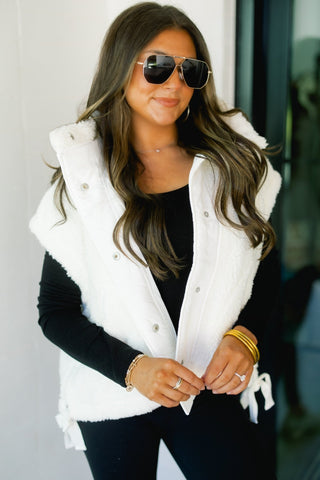 Winter White Vest ~PINK FRIDAY DEAL~ - Instyle Boutique