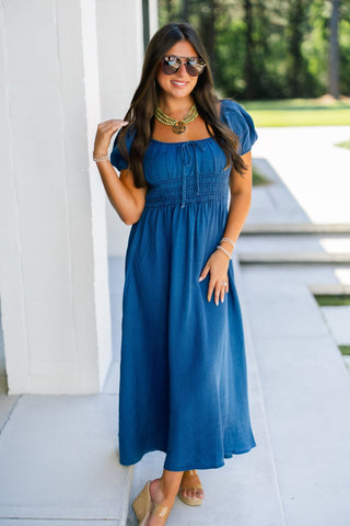 The Lone Star Denim Midi Dress - Instyle Boutique