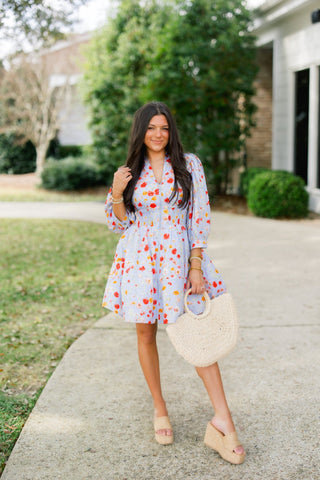 Blossom Breeze Blue Dress - Instyle Boutique