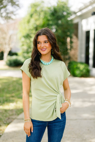 Matcha Please Tie Top - Instyle Boutique