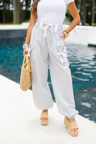 Bow & Breezy Stripe Joggers