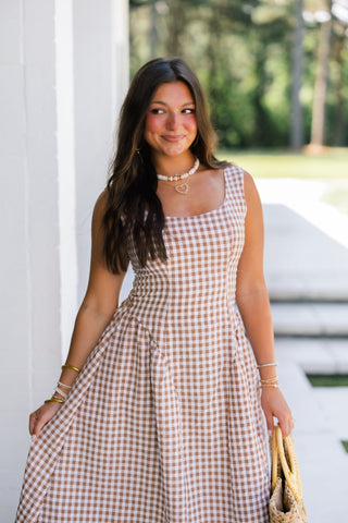 Uptown Plaid Midi Dress