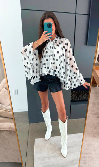 Drama Dot Chiffon Top - Instyle Boutique