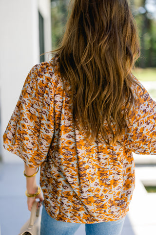 Risk It All Rust Printed Top