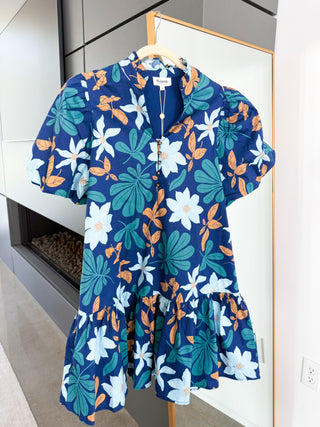 All Smiles Navy Floral Dress