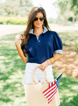 Never Settle Navy Top