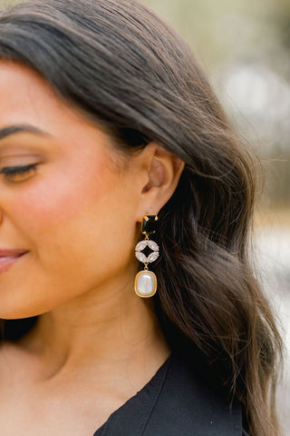 Midnight Tiered Stone Drop Earrings - Instyle Boutique