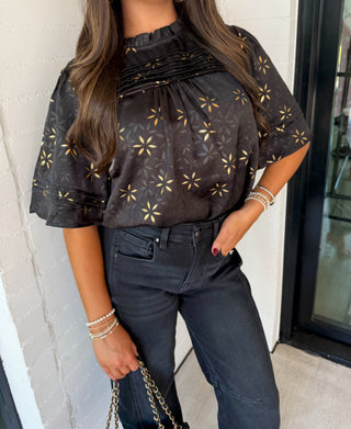 Little Black Satin Top