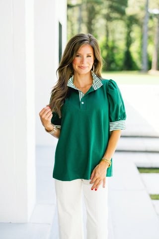 Had Me At Hello Hunter Green Top