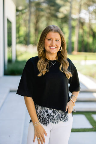 Cute and Classy Black Lace Top - Instyle Boutique