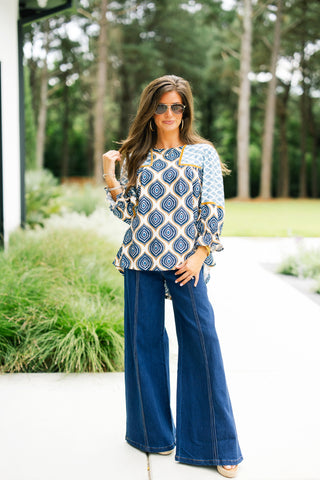 Sapphire Mirage Printed Top